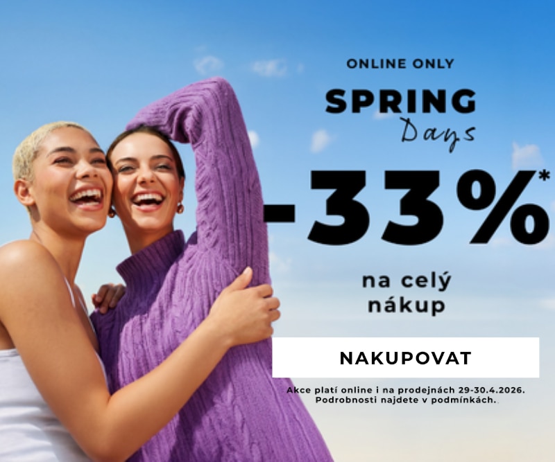 Jarní promo banner s online slevou 33 % na celý nákup