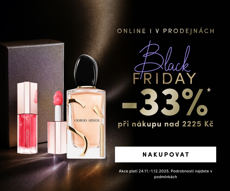 Black Friday sleva -33 % při nákupu nad 2225 Kč: parfém Giorgio Armani a luxusní lesk na rty.