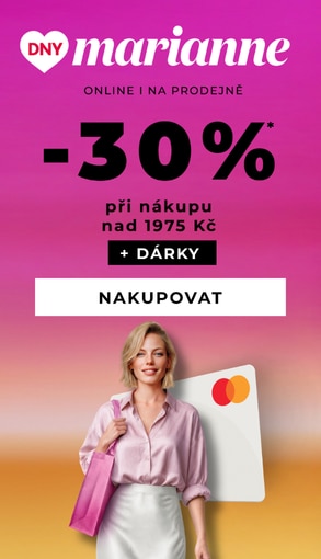 Dny Marianne: sleva −30 % při nákupu nad 1 975 Kč, online i na prodejnách, včetně dárků.