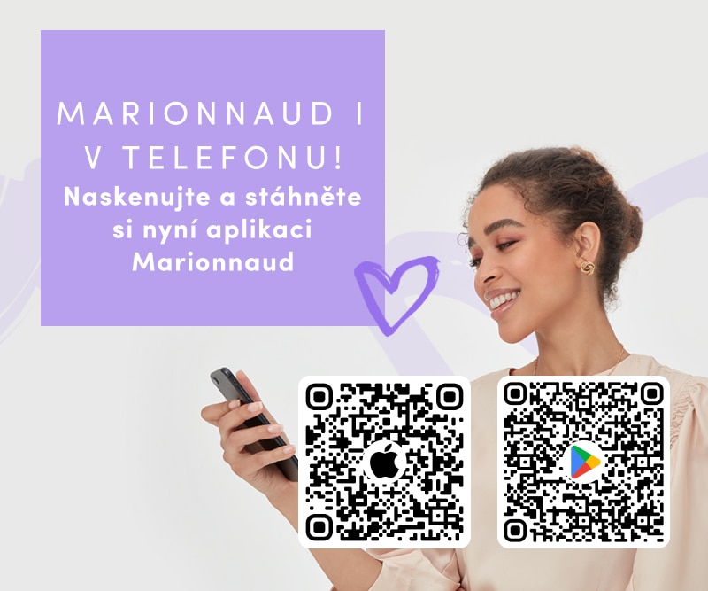 Stáhněte si aplikaci Marionnaud pomocí QR kódu pro iOS nebo Android – krása na dosah ruky