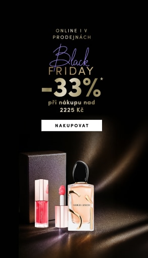Black Friday sleva -33 % při nákupu nad 2225 Kč: parfém Giorgio Armani a luxusní lesk na rty.
