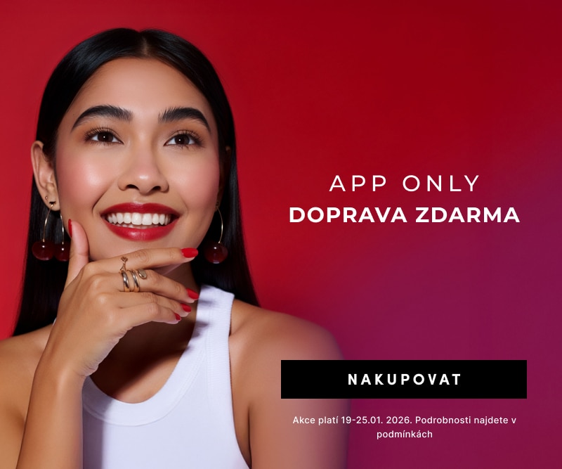 Promo banner s dopravou zdarma při objednávkách v aplikaci, dostupné pouze v appce.