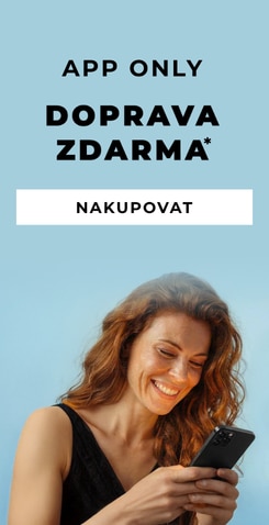 Použití mobilní aplikace pro nákup, doprava zdarma pouze v aplikaci.