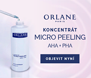 Orlane koncentrát Micro Peeling AHA + PHA na světle růžovém pozadí – luxusní francouzská pleťová péče pro jemné exfoliace.