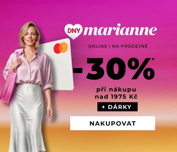 Akce Dny Marianne – sleva 30 % při nákupu nad 1 975 Kč, online i na prodejnách.
