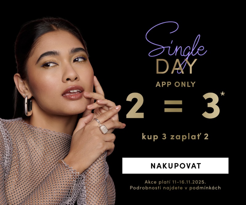 Single Day akce v aplikaci: kup 3 produkty, zaplať 2, platí 11.–16.11.2025, exkluzivně online.
