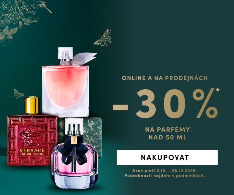 Sleva 30 % na parfémy nad 50 ml – Versace Eros Flame a další luxusní vůně, akce online i v prodejnách.