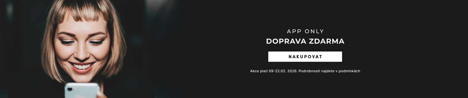 App‑exkluzivní nabídka: doprava zdarma při nákupu přes mobilní aplikaci, pohodlné online objednání.