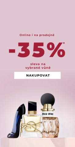Sleva 35 % na vybrané vůně s elegantními flakony parfémů, dostupné online i v prodejně.