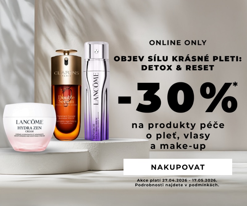 Produkty péče o pleť Clarins a Lancôme, sleva −30 % online