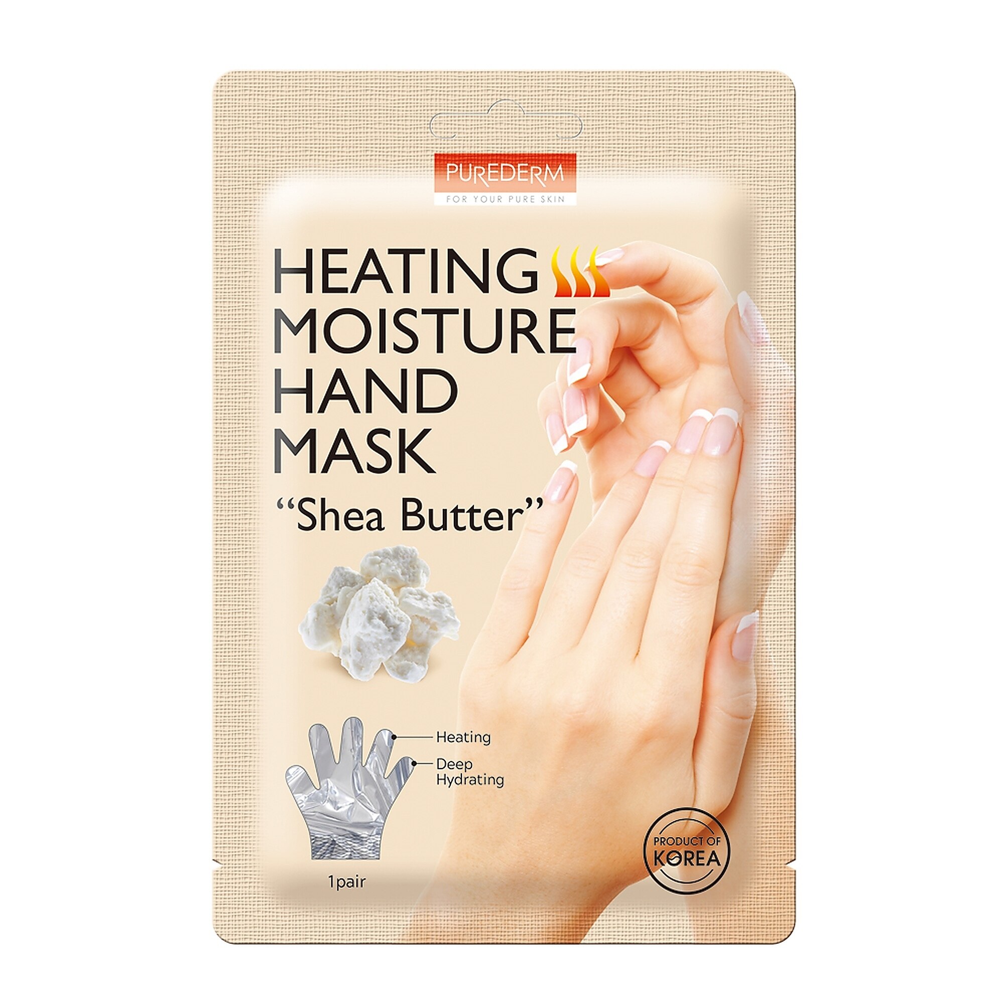 1 KS PUREDERM HEATING MOISTURE HAND MASK SHEA BUTTER Maska na ruce 1 of 1 Maska na ruce