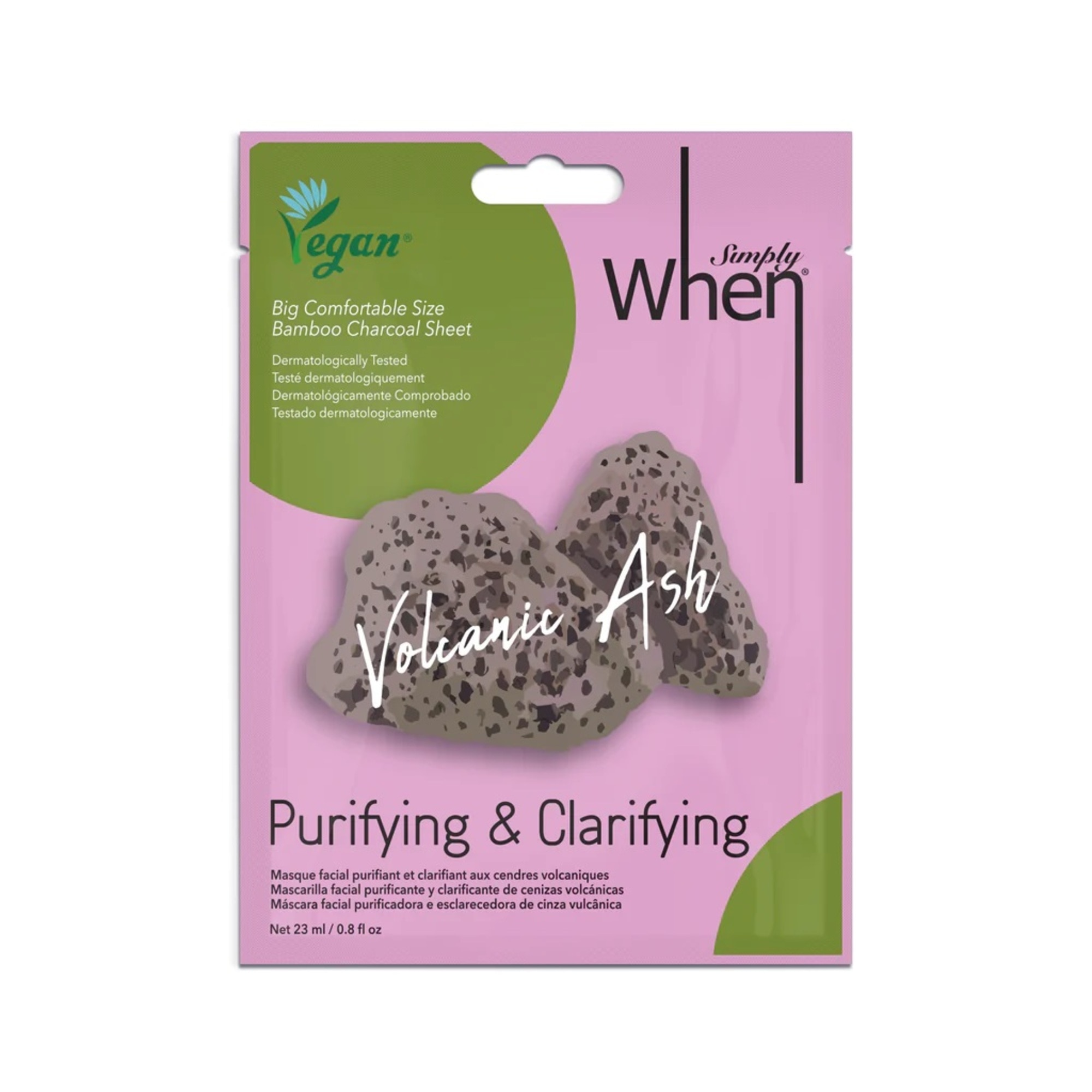23 ML When Simply VEGAN VOLCANIC ASH PURIFYING & CLARIFYING SHEET MASK Pleťová maska 1 of 1