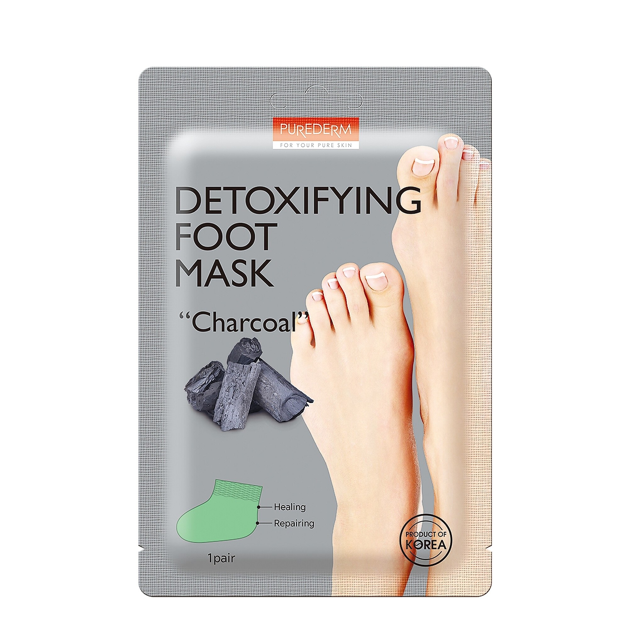 1 KS PUREDERM DETOXIFYING FOOT MASK CHARCOAL Maska na nohy 1 of 1 Maska na nohy