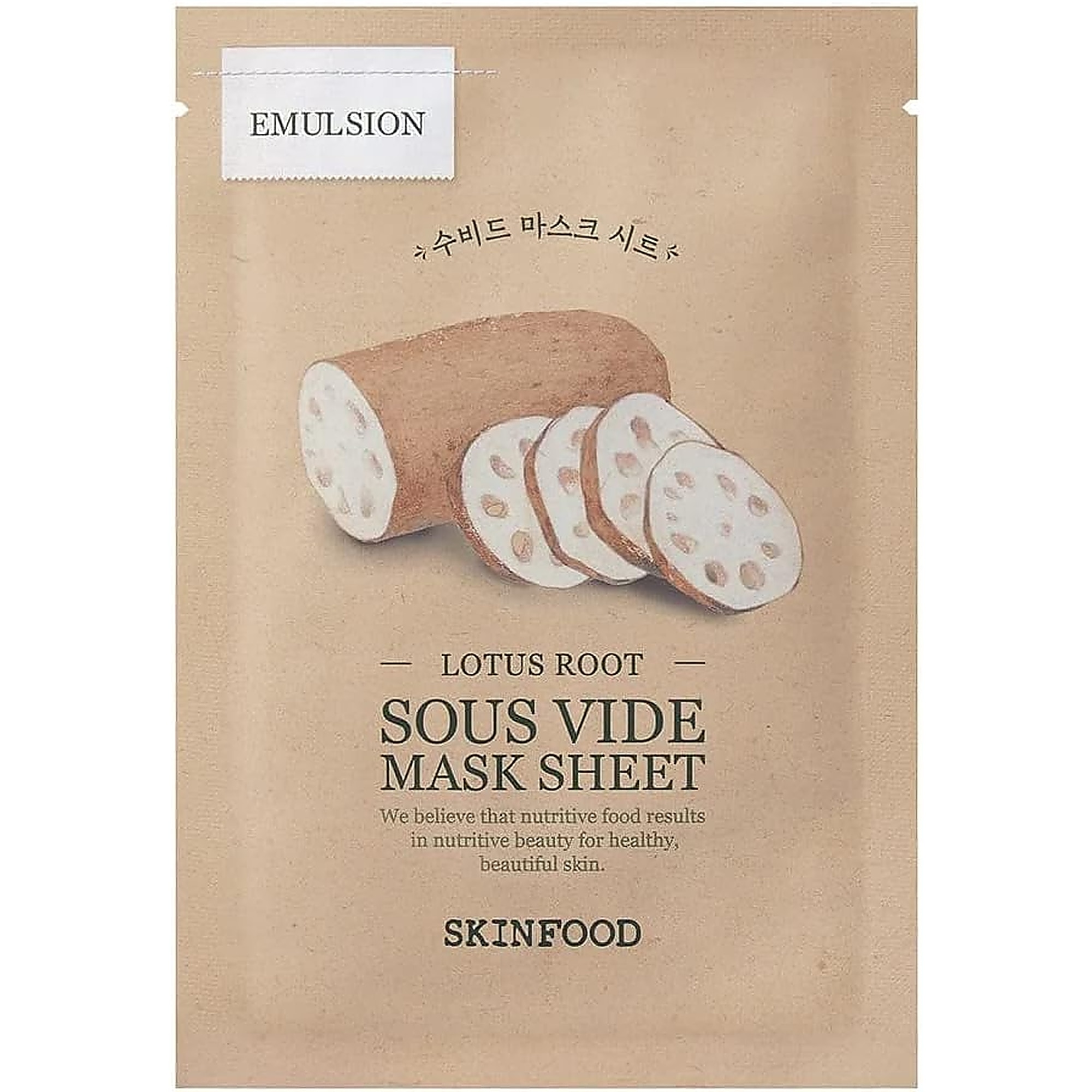 20 G SKINFOOD LOTUS ROOT SOUS VIDE MASK SHEET Pleťová maska 1 of 1 Pleťová maska