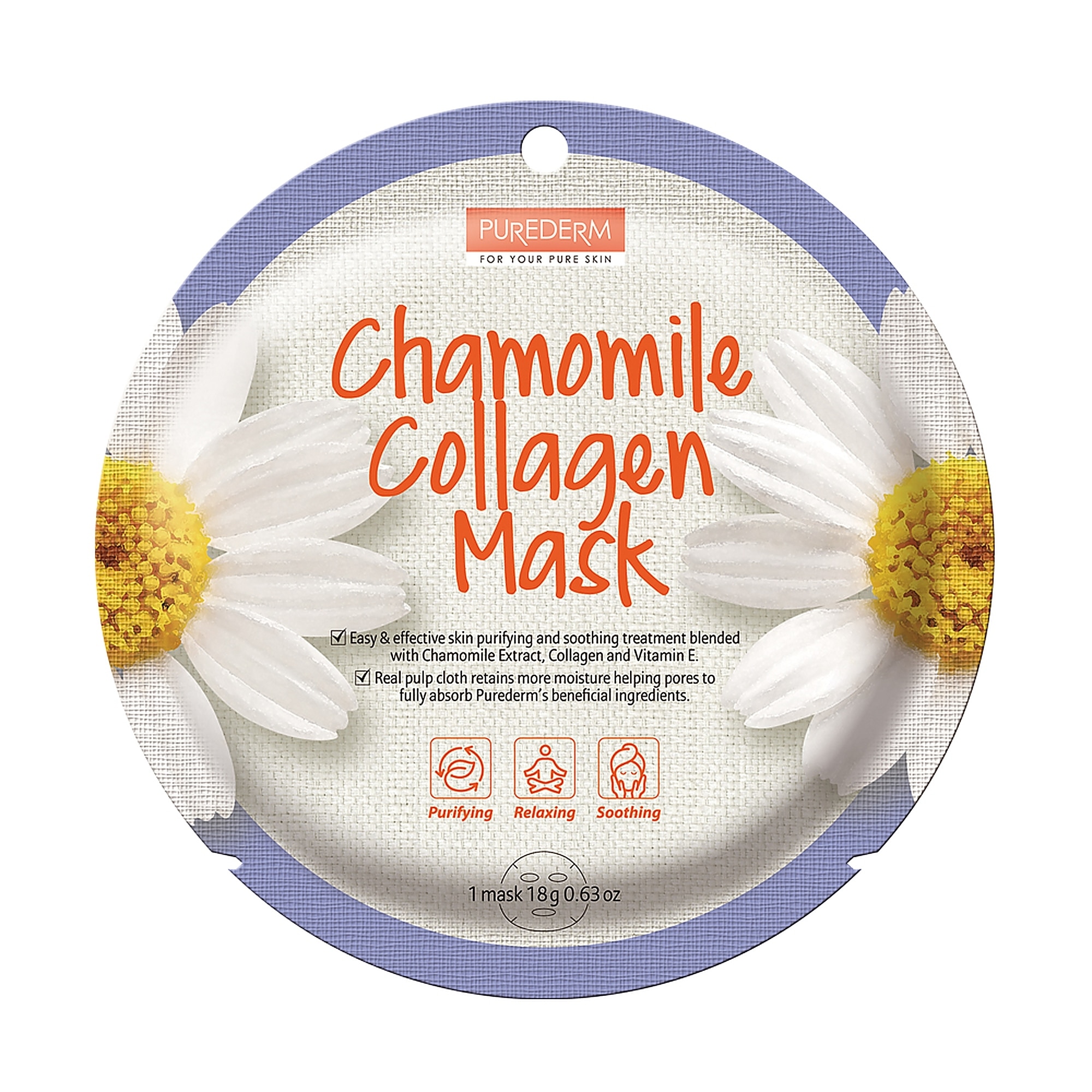 1 KS PUREDERM CHAMOMILE COLLAGEN MASK Kolagenová pleťová maska 1 of 1