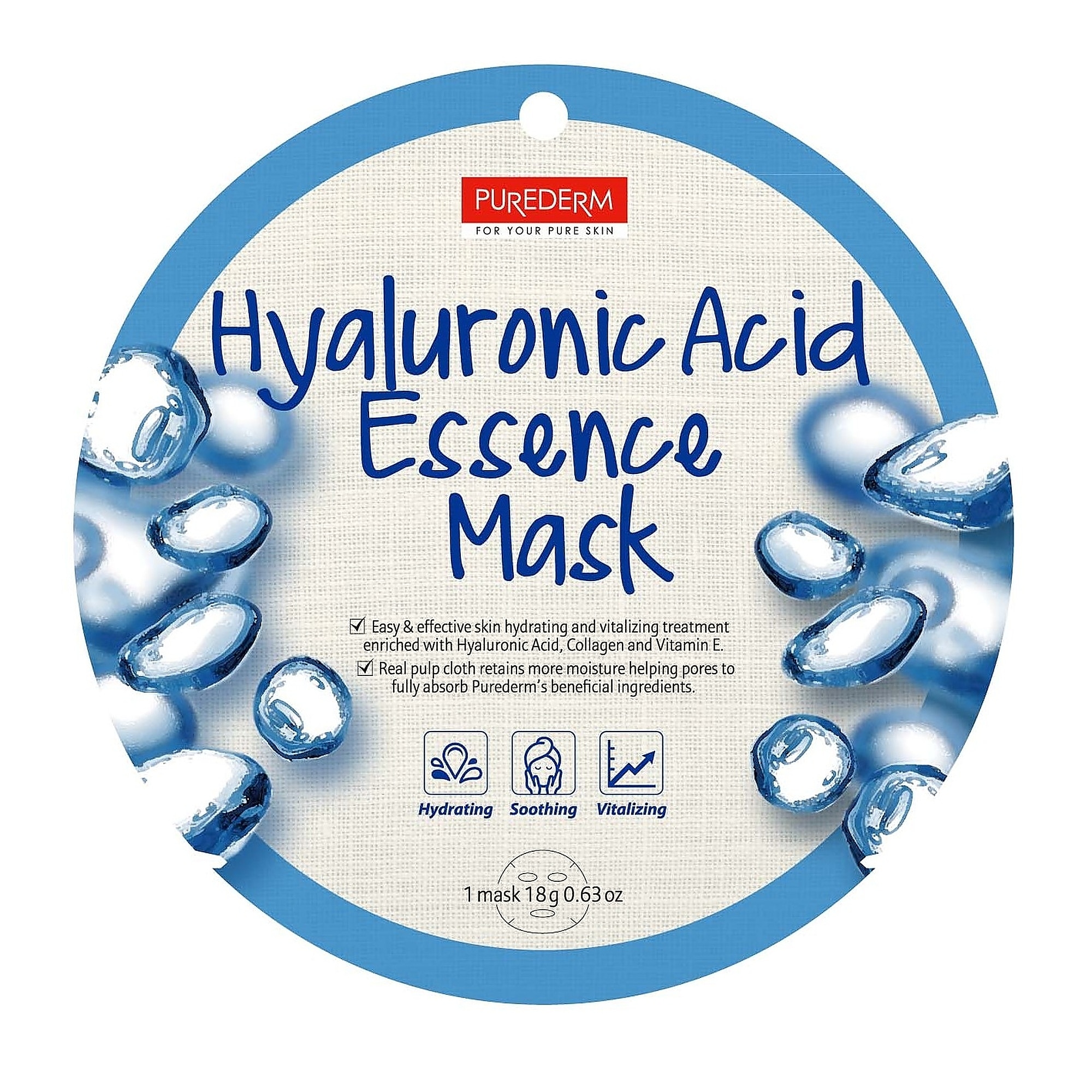 1 KS PUREDERM HYALURONIC ACID ESSENCE MASK Pleťová maska 1 of 1