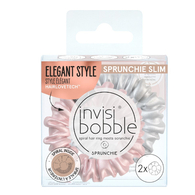 2 KS INVISIBOBBLE SPRUNCHIE SLIM BELA CHROME Gumička do vlasů  1 of 2 