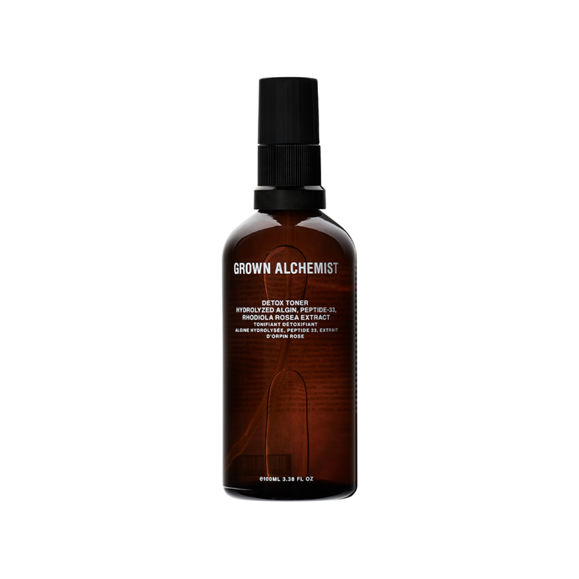 100 ML GROWN ALCHEMIST DETOX TONER HYDROLYZED ALGIN, PEPTIDE-33, RHODIOLA ROSEA EXTRACT Rozjasňující tonikum 1 of 2
