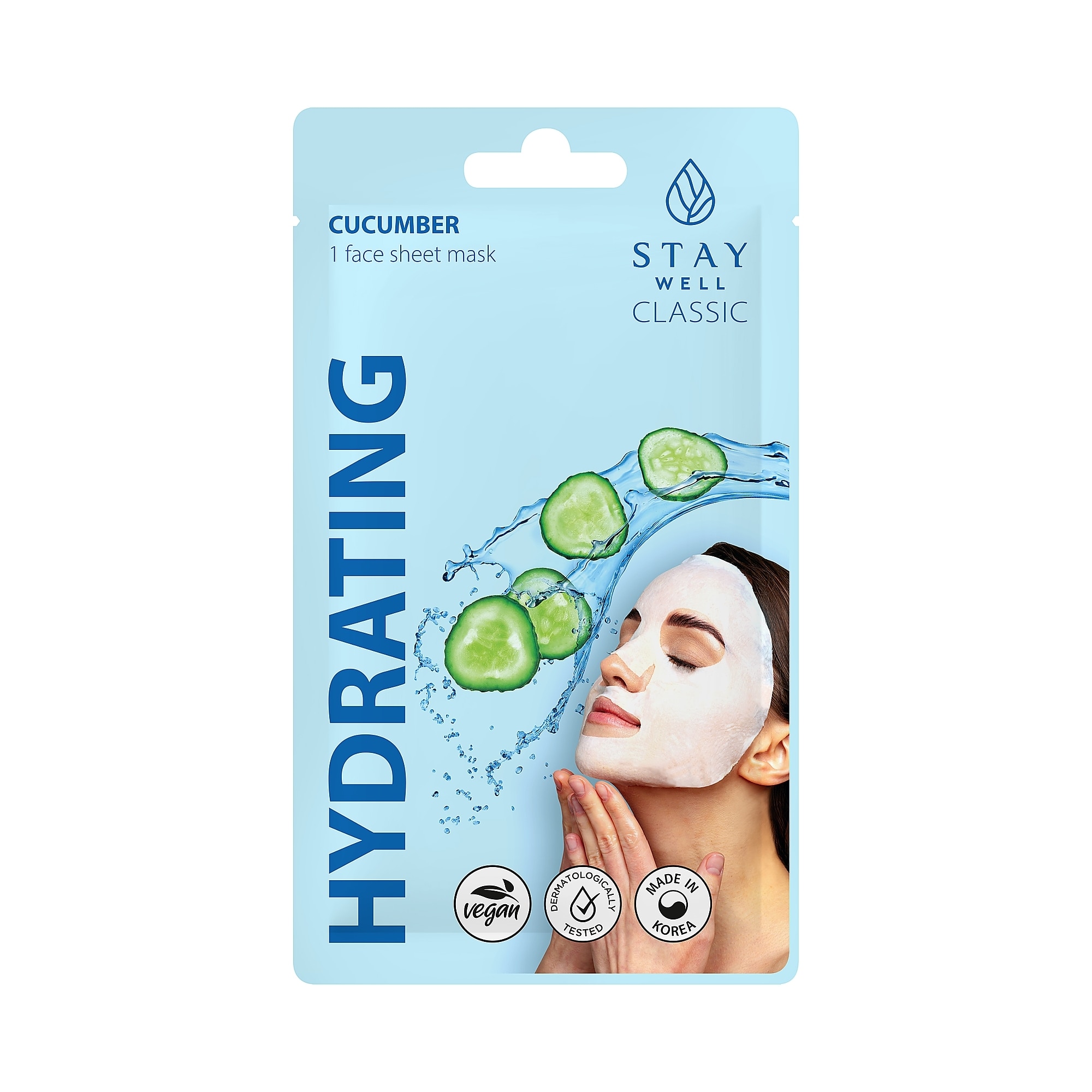 22 G STAY WELL CLASSIC SHEET MASK CUCUMBER Pleťová maska 1 of 1 Pleťová maska