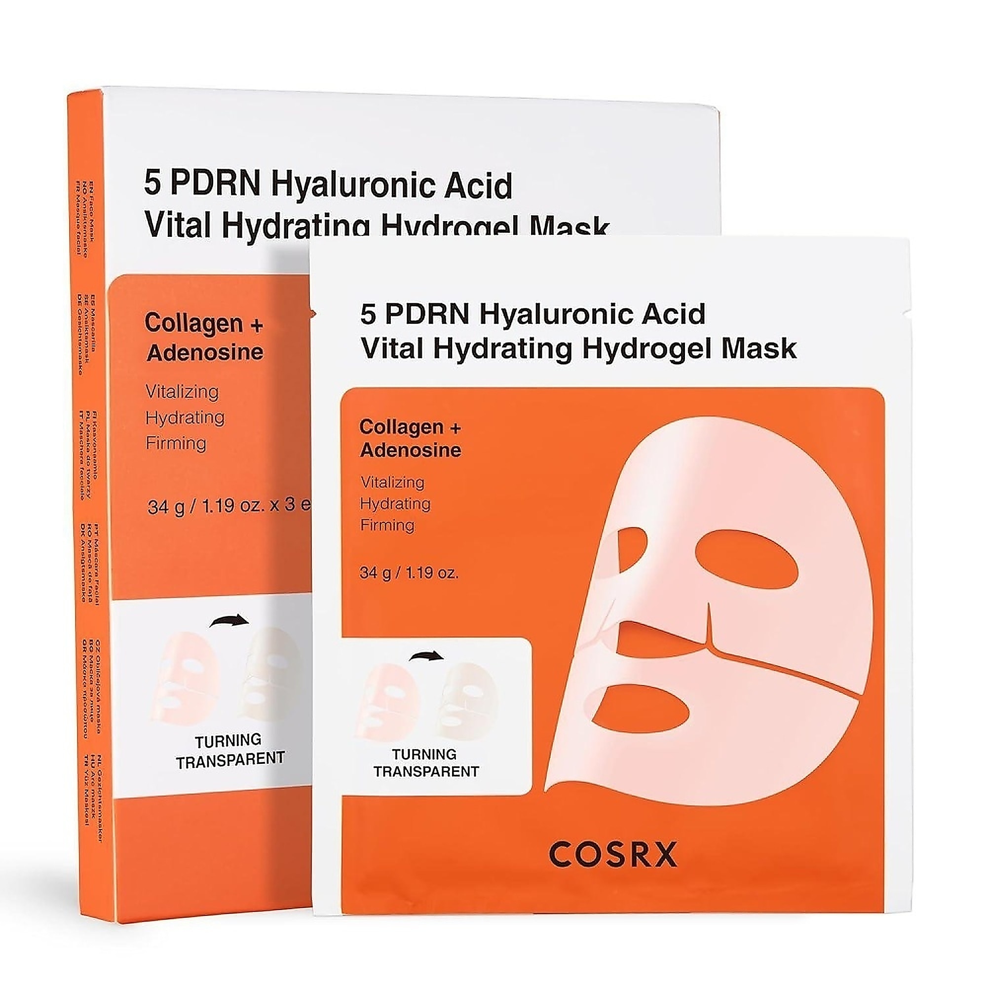 34 G COSRX PDRN HYALURONIC VITAL HYDROGEL MASK Hydratační hydrogelová maska 1 of 3 Hydratační hydrogelová maska