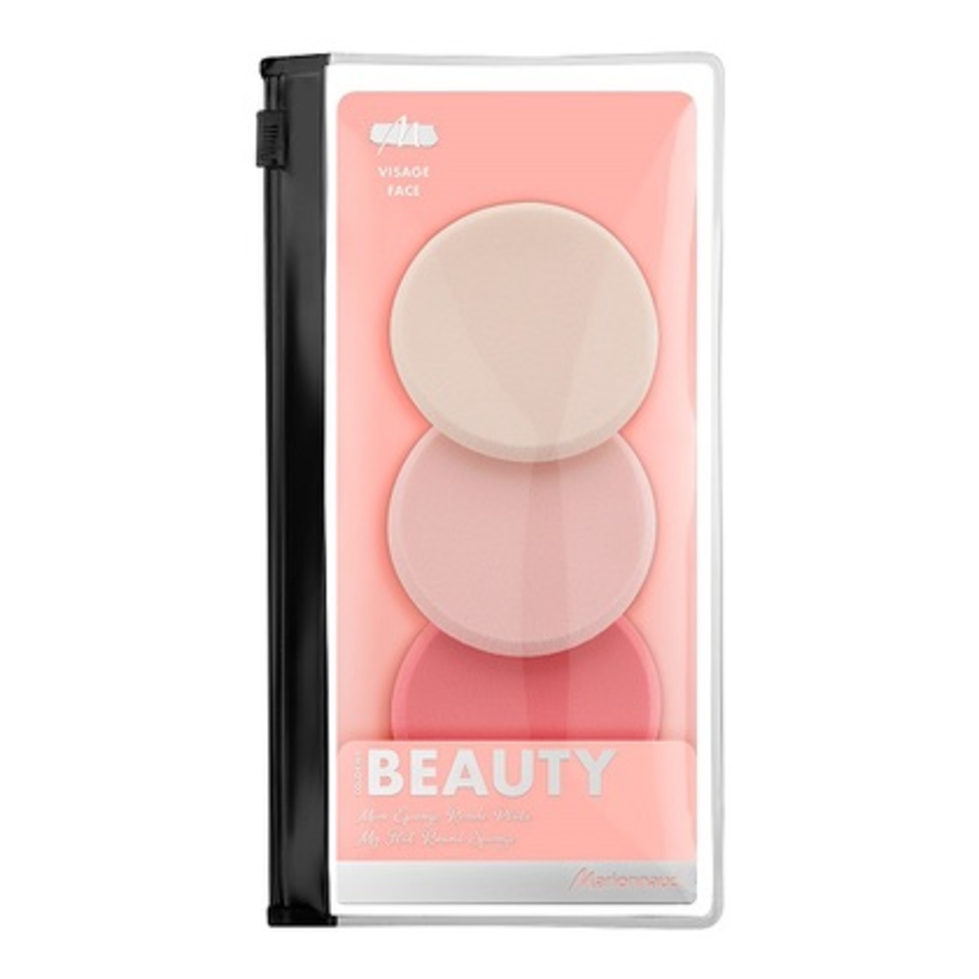 Sada kulatých plochých houbiček na make-up