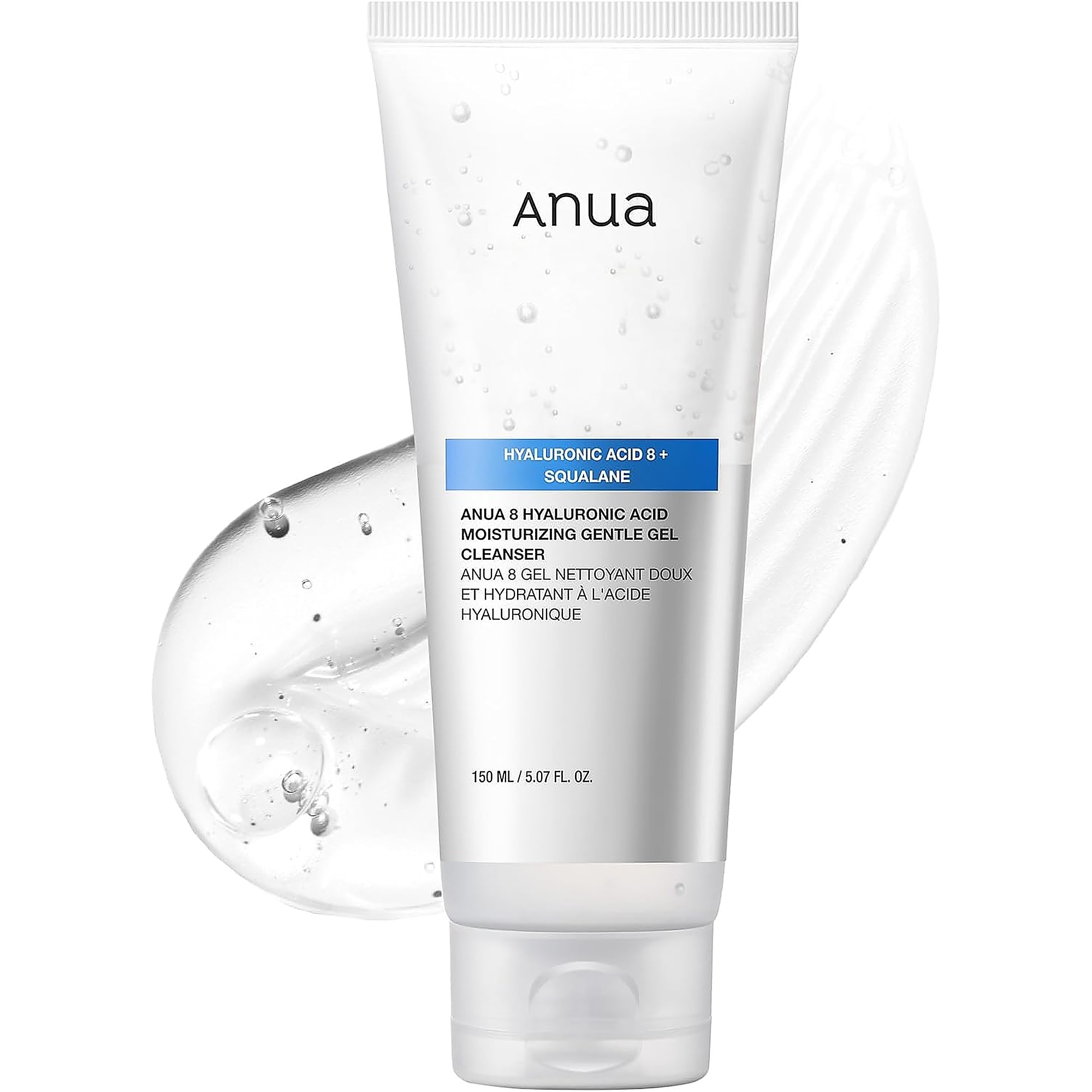 150 ML ANUA HYALURONIC ACID MOISTURIZING GENTLE GEL CLEANSER Jemný čisticí gel s 8 druhy kyseliny hyaluronové 1 of 3